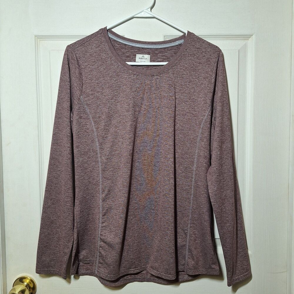 Ridgecut Toughwear Heathered Burgundy Long Sleeved Shirt Outdoor Activewear Sz M